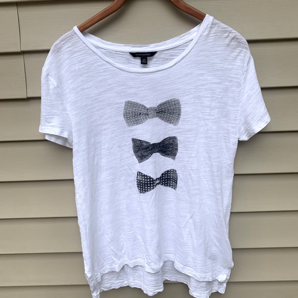 J. Crew Tops - Banana Republic high-low hem bow tie tshirt XS